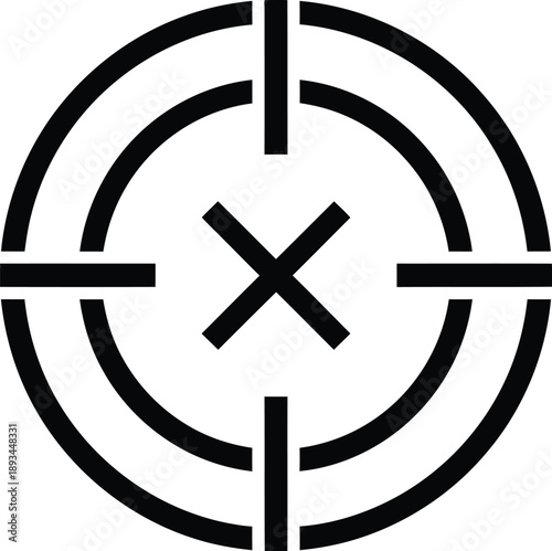 Error or cancel target crosshair icon symbolizing a missed shot or incorrect selection