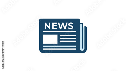 a blue news icon displaying the word news in a modern design silhouette
