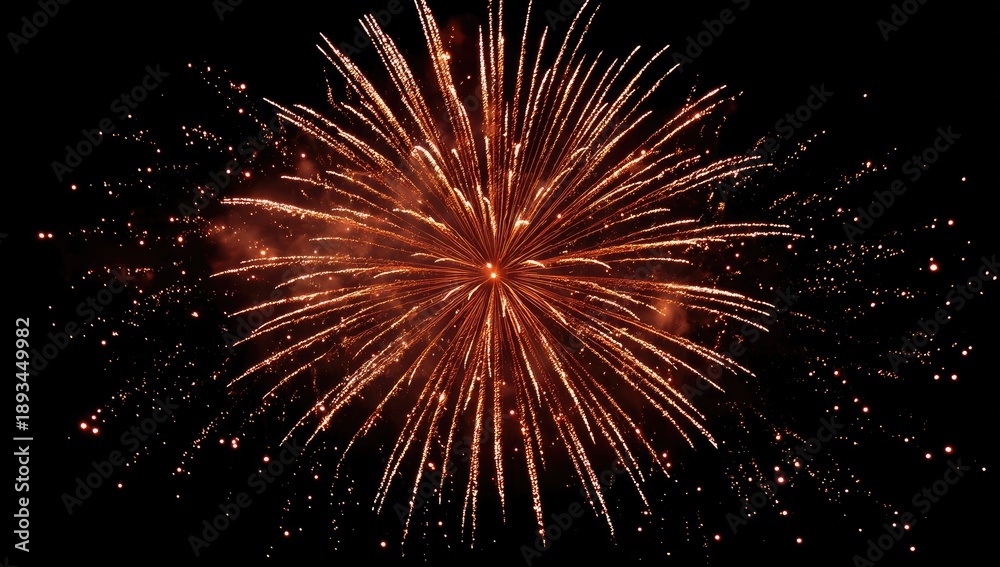 Fototapeta premium A vibrant burst of orange light illuminating a dark backdrop, creating a festive visual