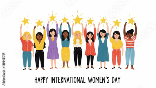Diverse Women Celebrating International Womens Day Together.