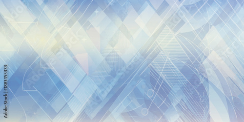 Abstract geometric pattern with blue and white hues.