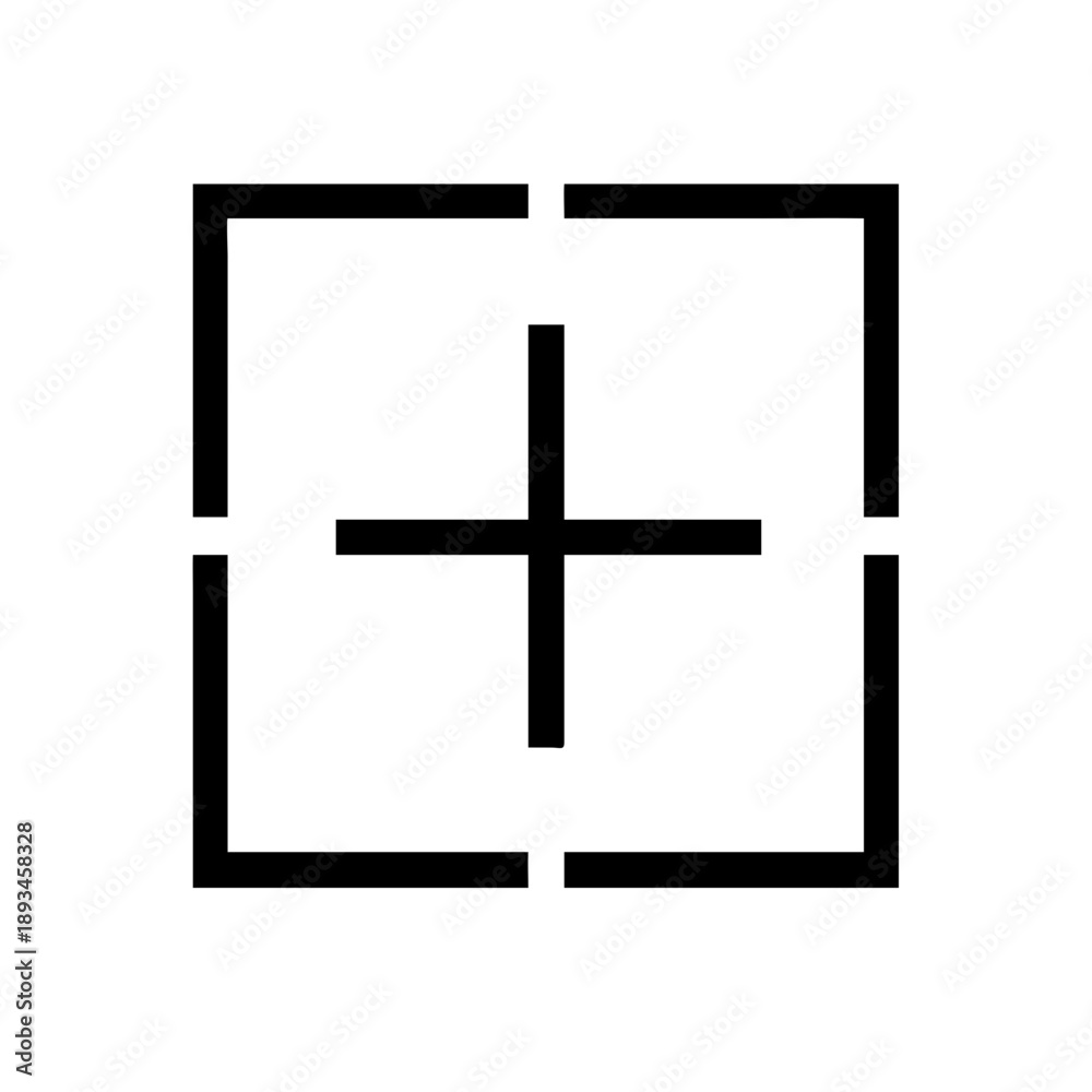 Obraz premium Cross Square Icon Vector Illustration