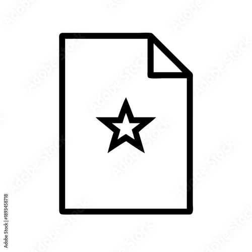 Document Star Icon Vector Illustration