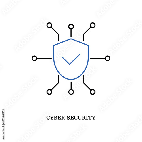 Simple Cyber Security protection icon for social media, app, and web design. Vector illustration, Eps 10.