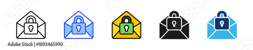 Safe Email Icon Collection With Multiple Styles