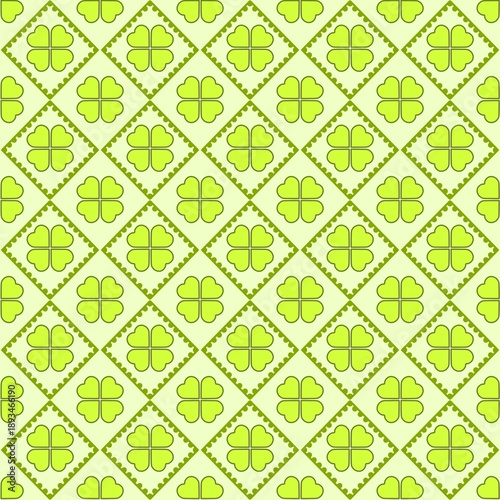 Shamrock Seamless Pattern Green Clover Repeat St Patrick’s Day Background