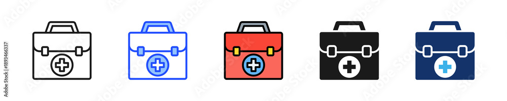 Obraz premium Emergency Bag Icon Collection With Multiple Styles