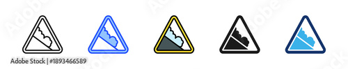 Avalanche Warning Icon Collection With Multiple Styles