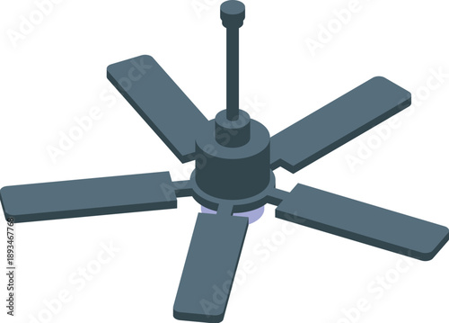 Modern ceiling fan circulating air, providing a cooling breeze for comfortable indoor climate