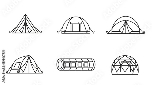 Collection of various tent designs.