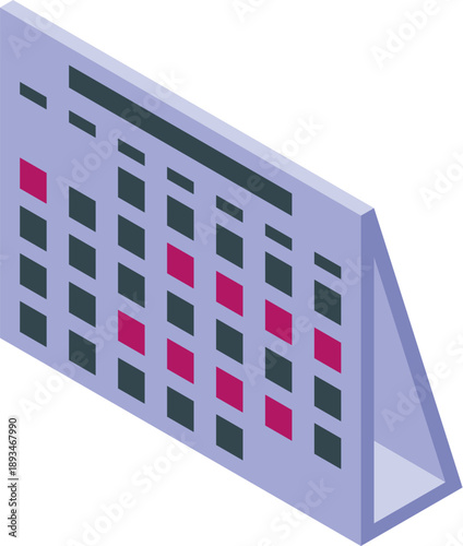 Desktop calendar displaying month, days, and marked important dates in an isometric perspective