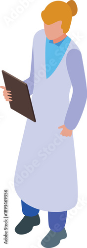 Female scientist analyzing data on clipboard, performing experiments in a lab