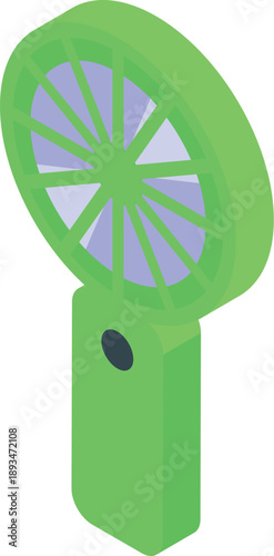 Green portable mini fan providing refreshing airflow, ideal for staying cool during hot summer days
