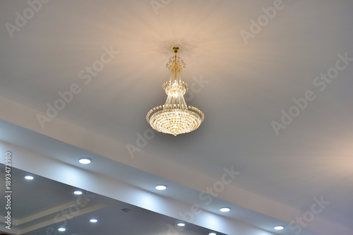Decorative lights on the ceiling in the conference room.