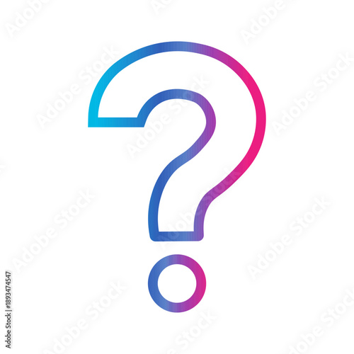 Question mark help icon, FAQ support symbol, user assistance sign for applications and digital interfaces