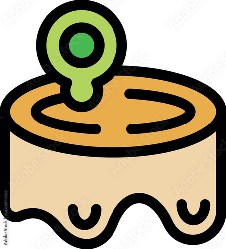 Resin is dripping on a piece of wood forming a puddle