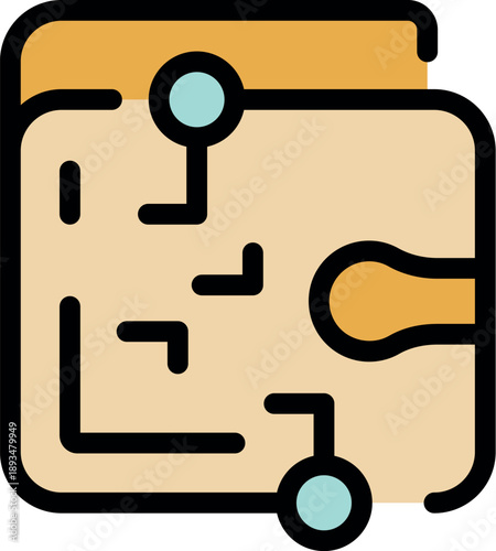 Electronic wallet icon representing secure digital money transactions, highlighting modern financial technology