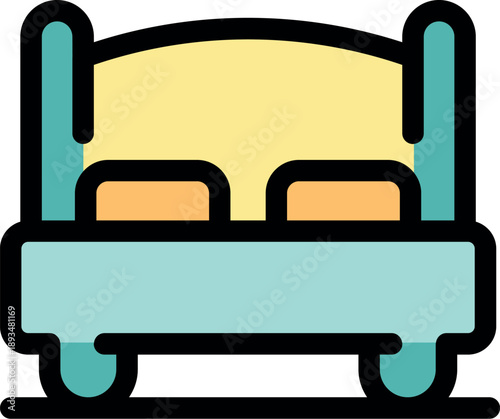 Cozy double bed featuring two pillows, ideal for a restful night's sleep, promoting relaxation and comfort in bedroom