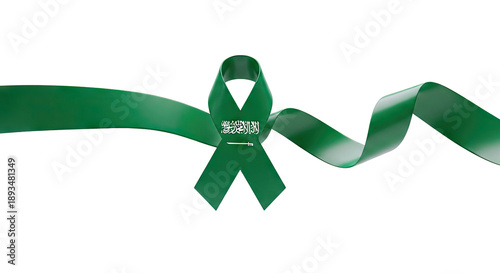 Saudi Arabia Flag Ribbon Awareness Symbol