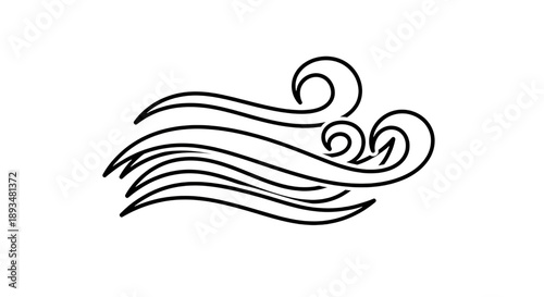 Wallpaper Mural Wind Breeze Icon Vector Line Art Outline Minimalist Wave Air Motion
 Torontodigital.ca