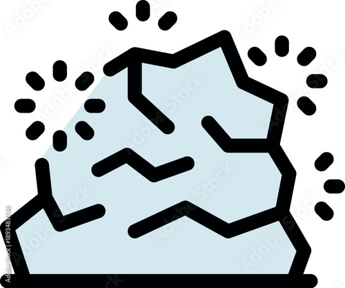 Cracked stone is breaking apart under pressure, illustrating concepts of stress, damage, and material degradation