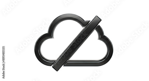 Black Cloud Symbol with Slash