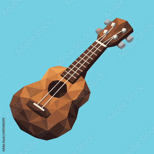 uculele with lowpoly art, eps 10 illustration