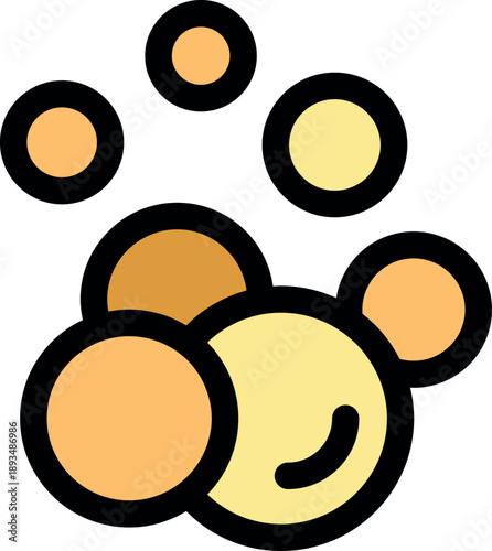 Golden bubbles rising, creating a sparkling and effervescent effect, perfect for backgrounds and designs related to celebration, drinks, or cleansing products