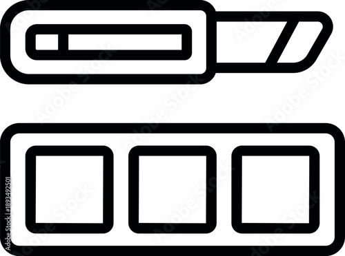 Essential tools for artists and crafters, combining a sharp utility knife with a watercolor palette for precise cutting and vibrant color mixing