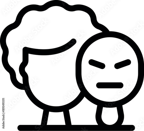 Person holding an angry face mask, expressing negative feelings and emotions like stress, anger, and frustration