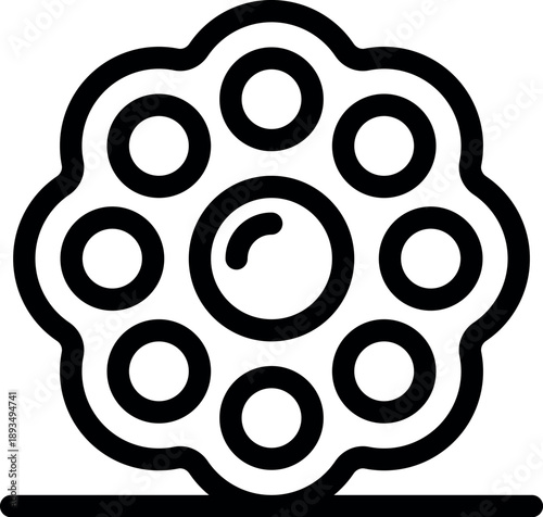 Simple fidget toy designed for stress relief, featuring eight smaller bubbles surrounding a larger central button