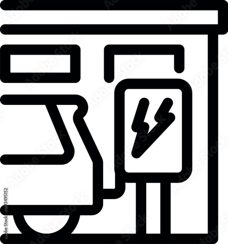 Electric car charging at a station, symbolizing sustainable transportation and eco friendly practices