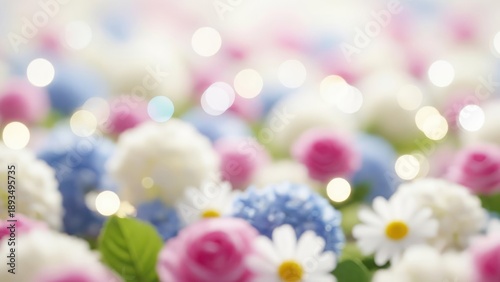 Floral display with bokeh effects soft focus close up abstract background