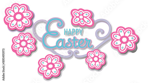 Easter greeting card vector illustration
