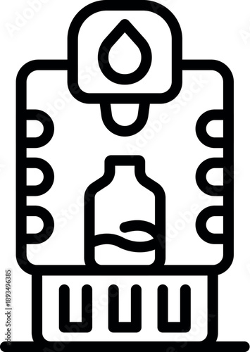 Water dispenser machine filling bottle, providing refreshing hydration