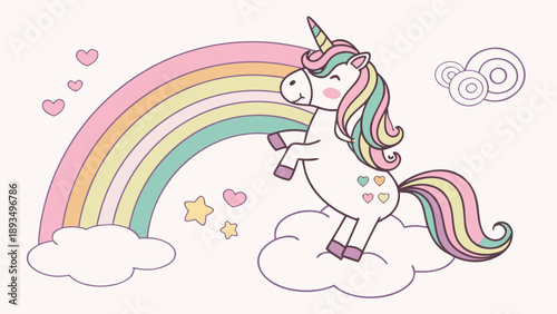 A for Adley - Unicorn Rainbow cartoon T-Shirt Poster