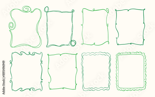 Whimsical Green Border Frame Collection