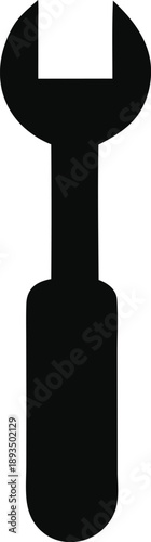 Simple black and white wrench icon