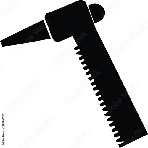 Silhouette of a manual hand saw