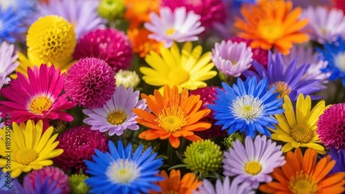 Vibrant assortment of colorful flowers in full bloom