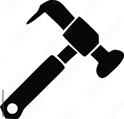 Black hammer with textured grip and claw end