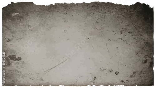 Old weathered stained paper texture with torn edges and grunge effect vector illustration.