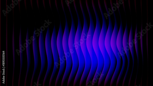 Deep blue wavy vertical ribbon pattern with dark shadows and central highlight vector illustration.