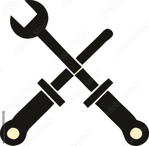 Crossed wrenches symbolizing mechanical repair