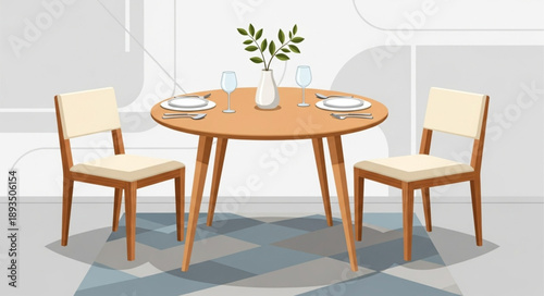 table and chairs in cafe