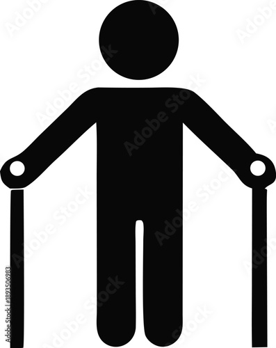 Symbolic figure using supportive canes