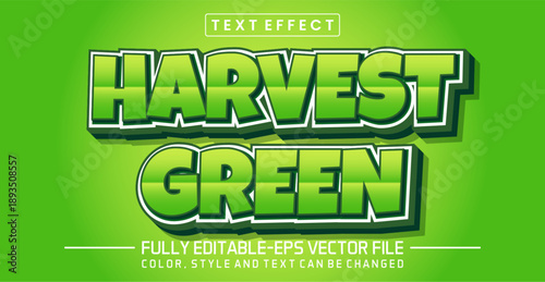Harvest green font Text effect editable