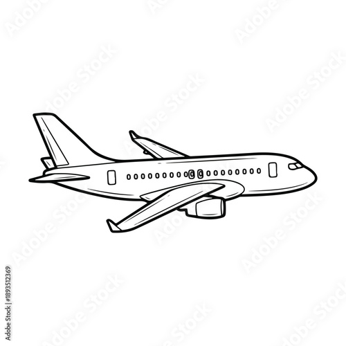 Airplane in Side View Flying Above Ground