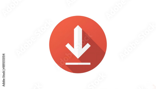 A white download icon on a red circle with a black background on transparent background Free Download A white download icon on a red circle with a black background on transparent background - GFXLoad