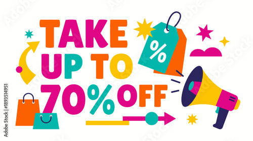 Get Up to 70% Off on Amazing Products in a Vibrant Graphic Design